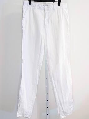 By The Sea Men's White Linen Pants